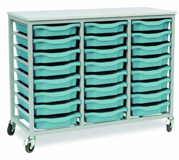Mobile Metal 24 Tray Unit