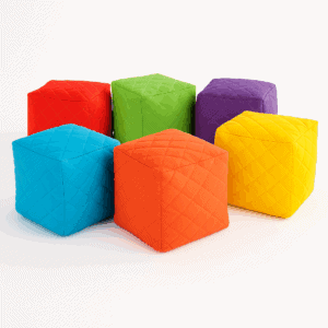 Quilted pouffe with wipe-clean fabric – versatile soft seating for indoor and outdoor use