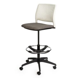 Grafton Task Stool with chrome footring and breathable backrest – high seating for labs and classrooms