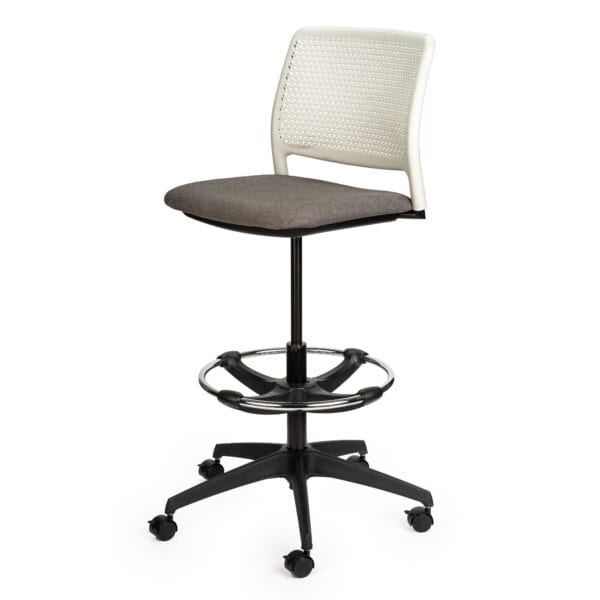 Grafton Task Stool with chrome footring and breathable backrest – high seating for labs and classrooms