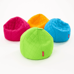 Set of quilted toddler bean bags – soft padded seating for nursery or classroom use