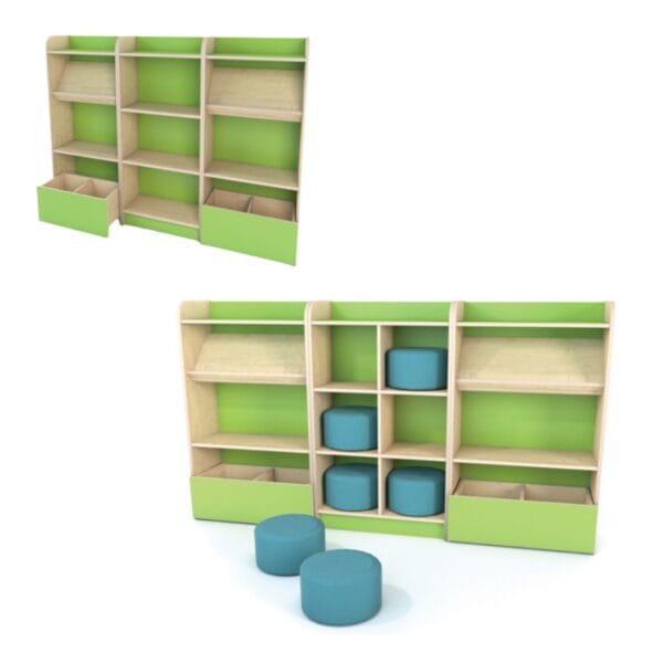 Creative Library Display Bookcase Set